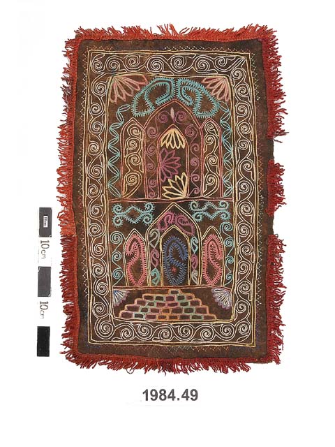 Image of prayer mat; textile; floor mat