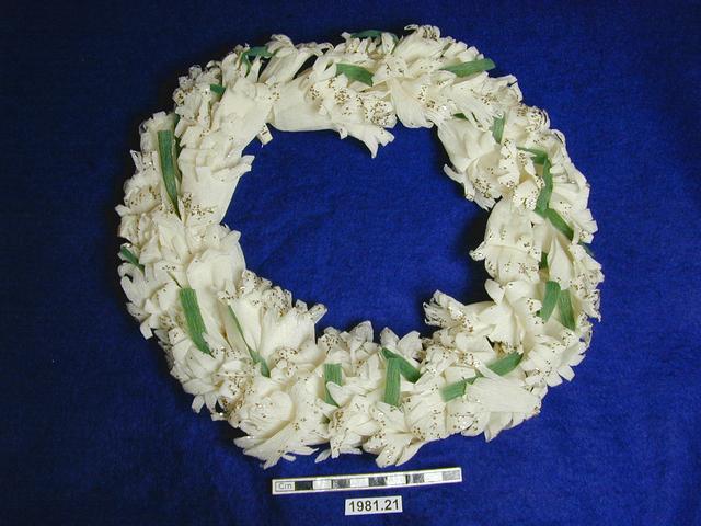 Image of funerary decoration; wreath