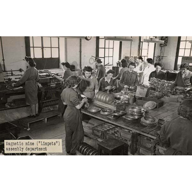 Image of Photograph of magnetic mine ''Limpets'' assembly department