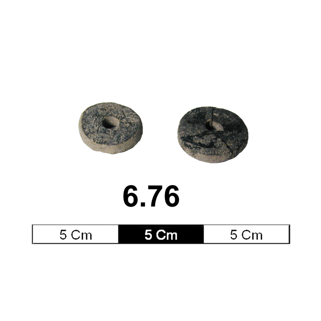 Image of sherd (containers); spindle whorls (spindles (textileworking: yarn preparation & felting)); textile