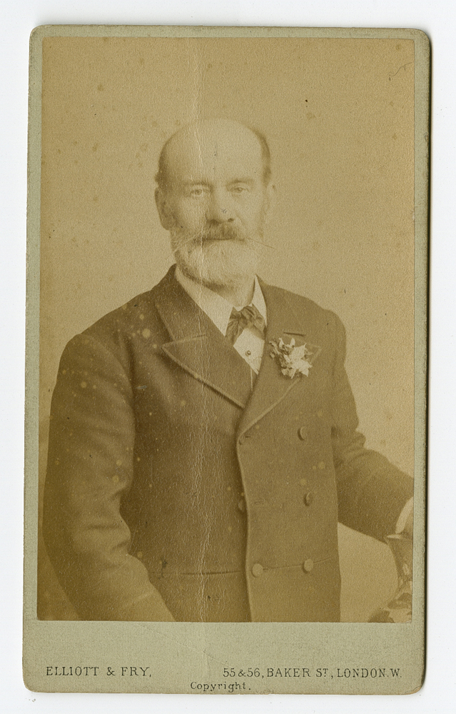 Image of Carte de visite featuring a photograph of Frederick John Horniman