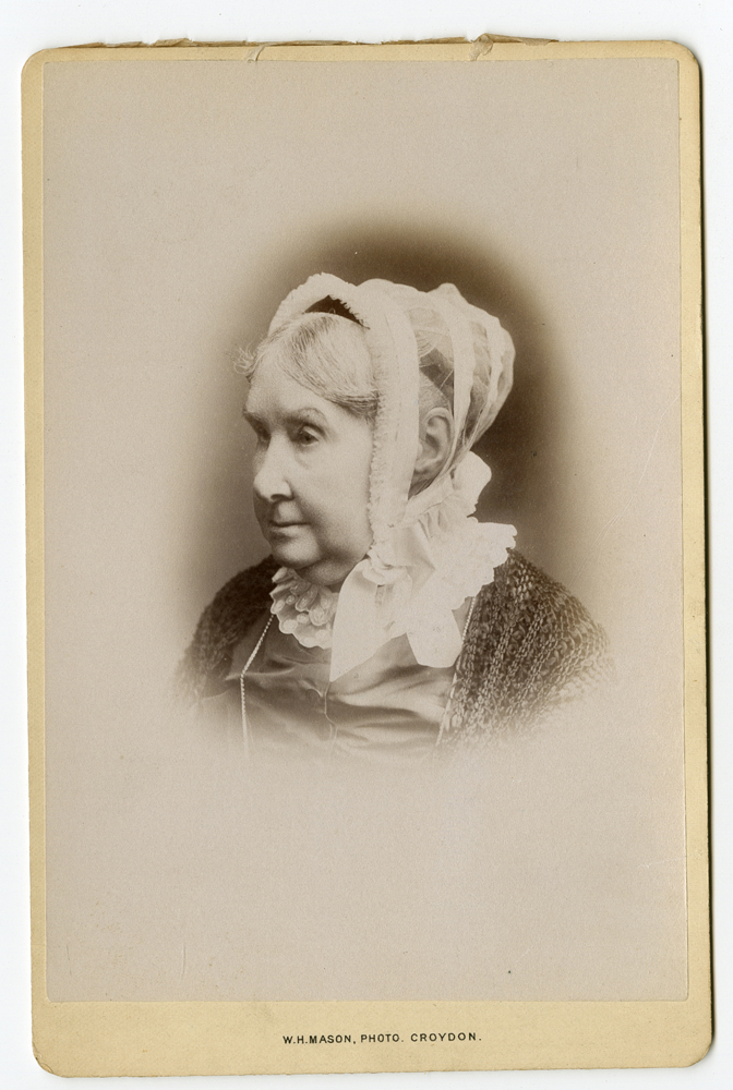 Image of Cabrinet card featuring a photograph of Ann Horniman