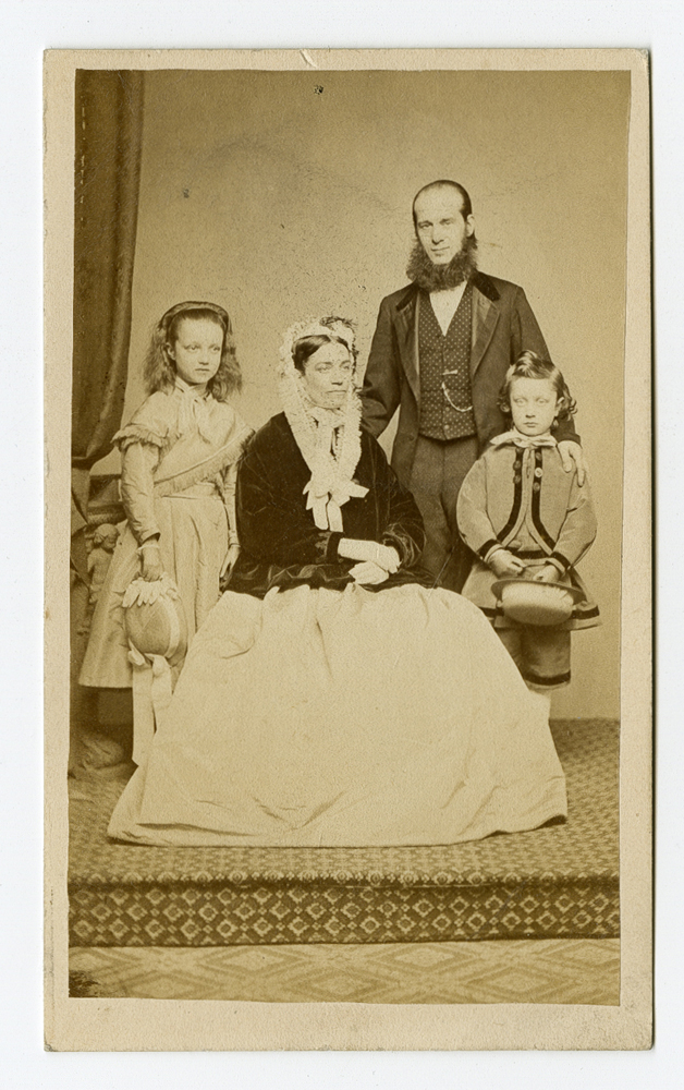 Image of Carte de visite featuring a photograph of the Horniman family