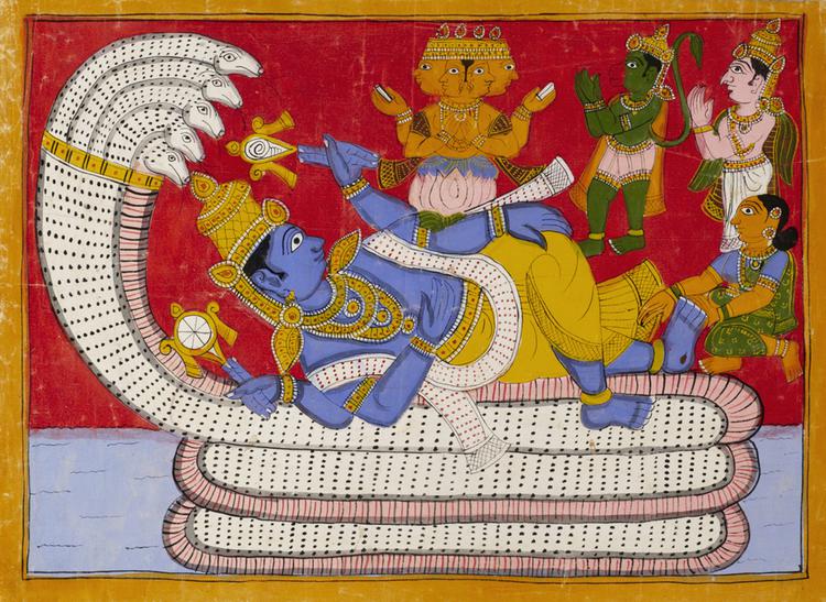 Image of Vishnu and the serpent  Ananta