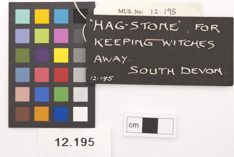General view of label of Horniman Museum object no 12.195
