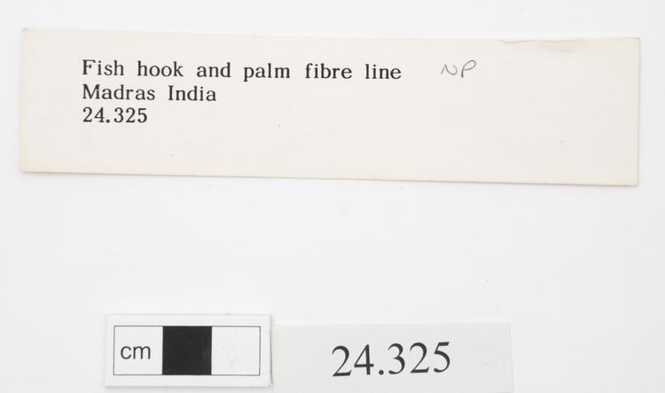 General view of label of Horniman Museum object no 24.325