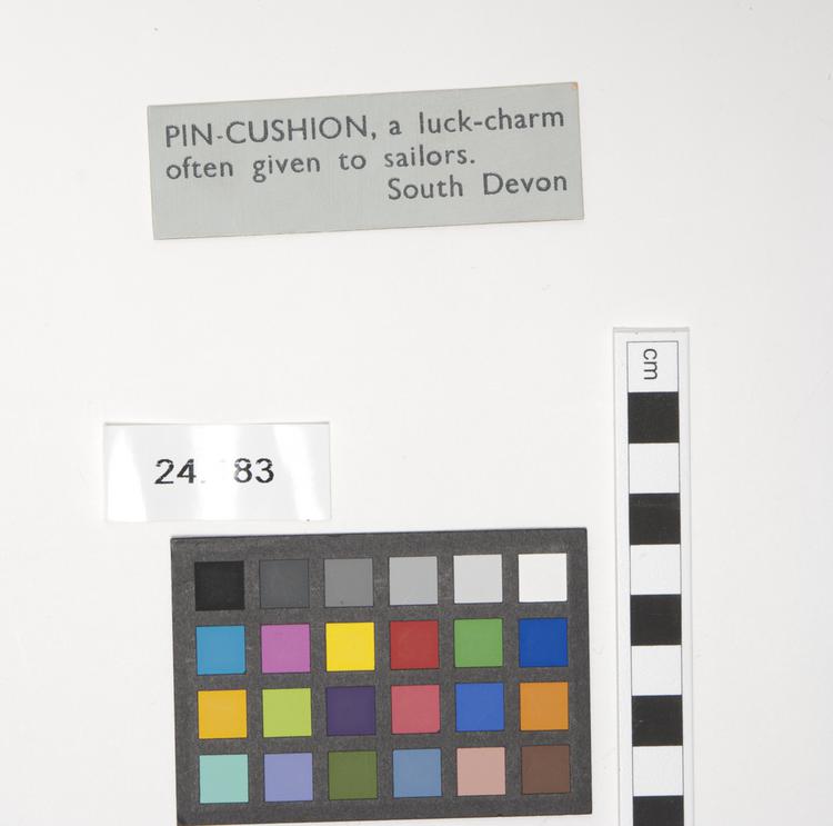 General view of label of Horniman Museum object no 24.183