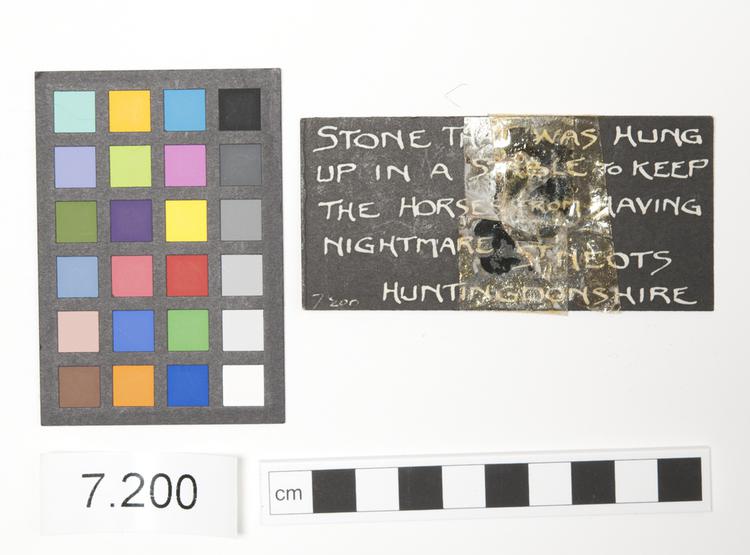 General view of label of Horniman Museum object no 7.200