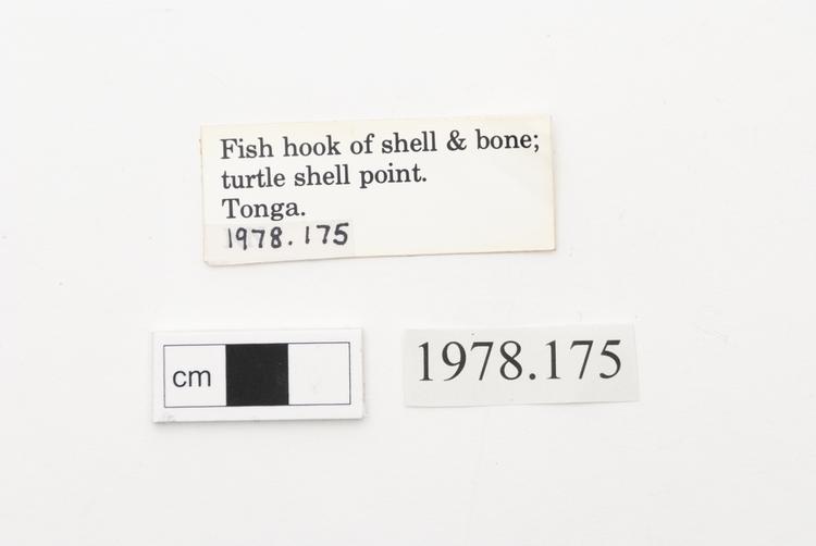General view of label of Horniman Museum object no 1978.175
