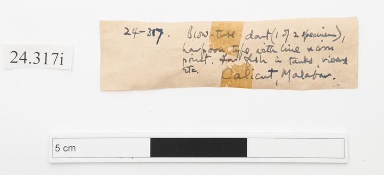 General view of label of Horniman Museum object no 24.317i