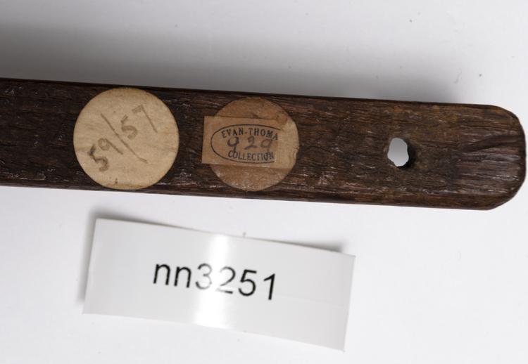 General view of label of Horniman Museum object no nn3251