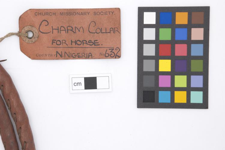 Rear view of label of Horniman Museum object no 6.12.65/523