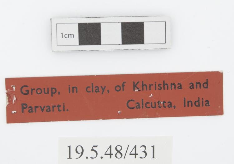 General view of label of Horniman Museum object no 19.5.48/431