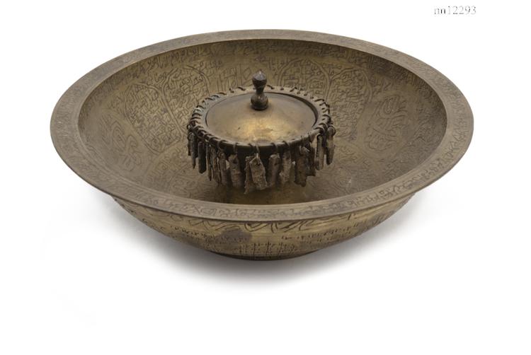 Image of divination object; divination bowl; lamp (ritual & belief: religious buildings & furnishings); lid (containers)