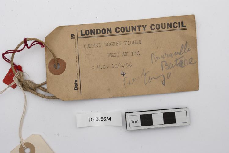 General view of label of Horniman Museum object no 10.8.56/4