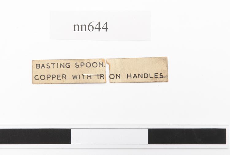 General view of label of Horniman Museum object no nn644