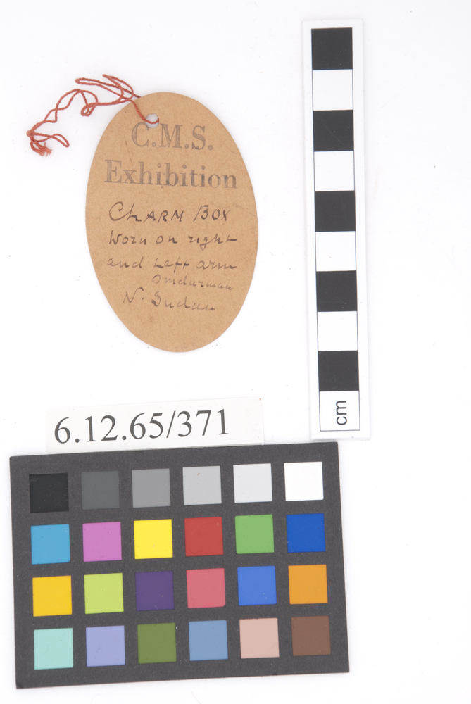Rear view of label of Horniman Museum object no 6.12.65/371