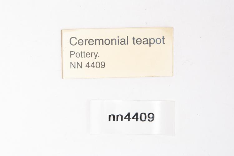 General view of label of Horniman Museum object no nn4409