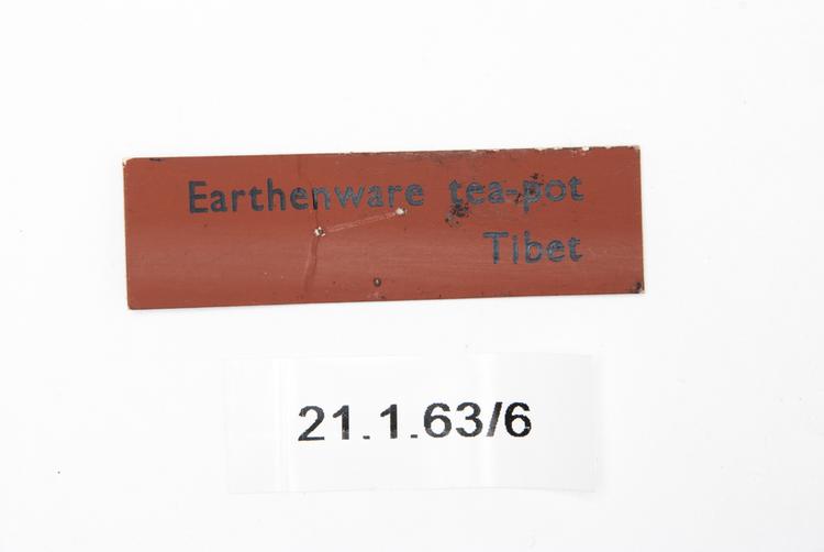 General view of label of Horniman Museum object no 21.1.63/6