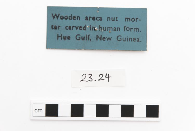 General view of label of Horniman Museum object no 23.24