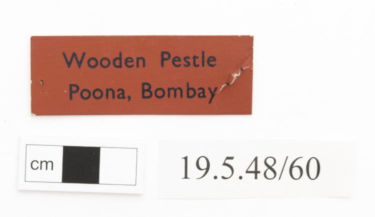 General view of label of Horniman Museum object no 19.5.48/60