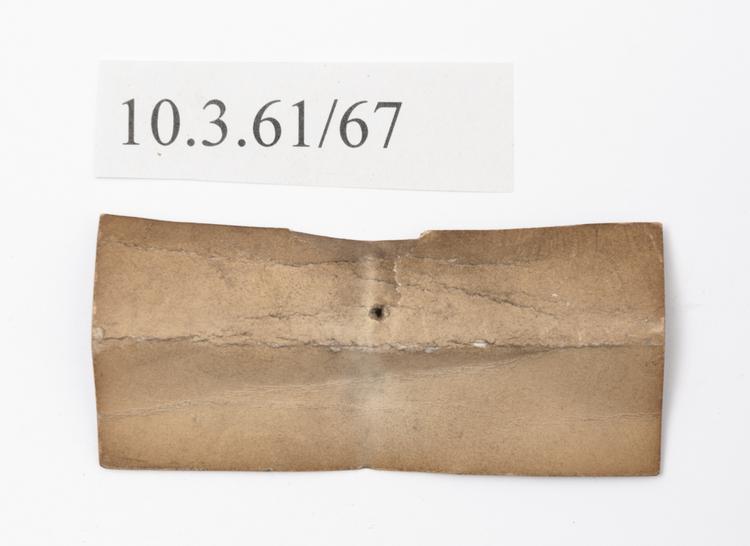 General view of label of Horniman Museum object no 10.3.61/67