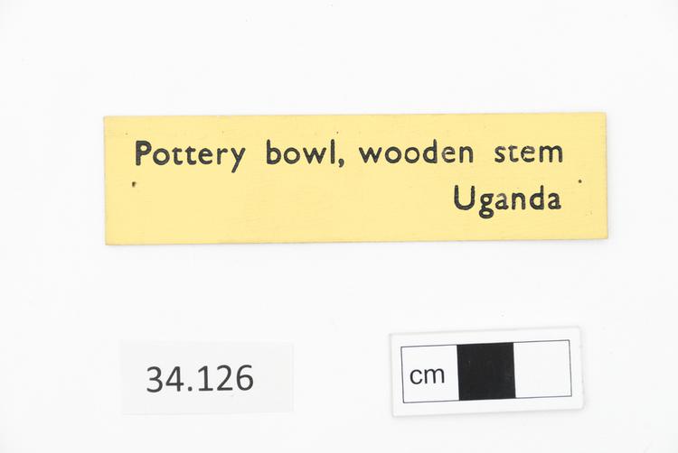 General view of label of Horniman Museum object no 34.126