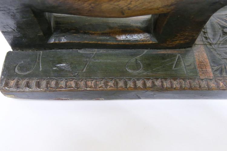 General view of the initials on the back of Horniman Museum object no 0.195