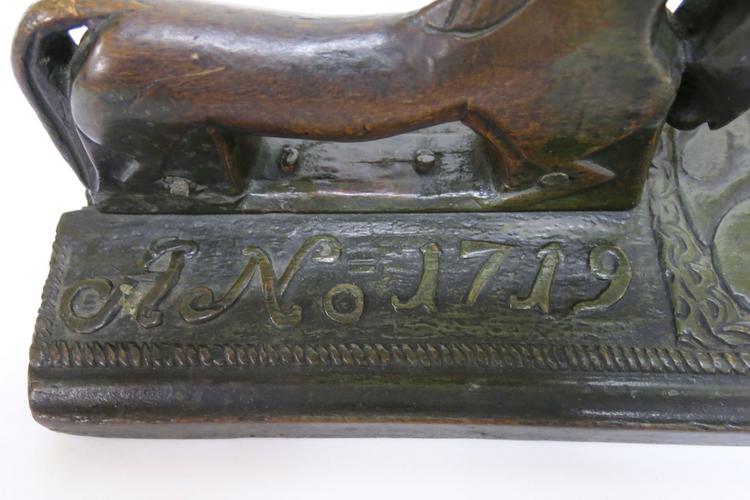 General view of the initials on the front of Horniman Museum object no 3.416
