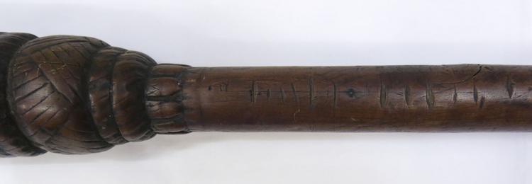 General view of the measuring notches on the side of Horniman Museum object no 3.417