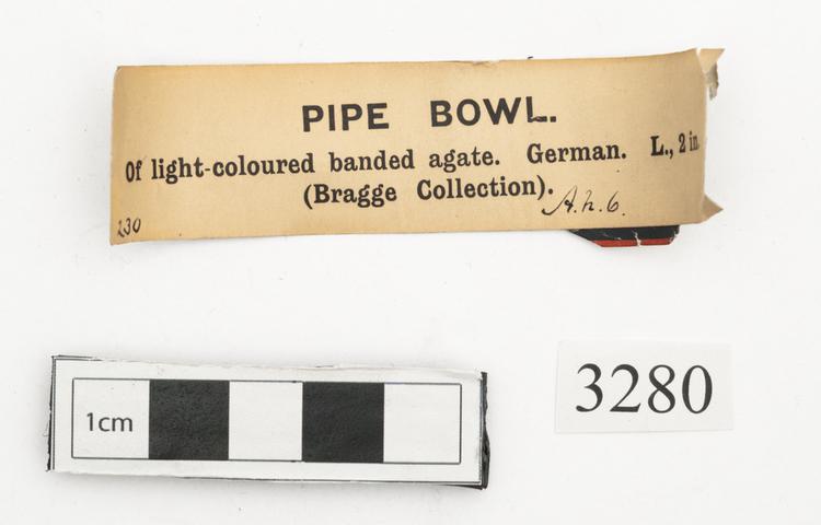 General view of label of Horniman Museum object no 3280