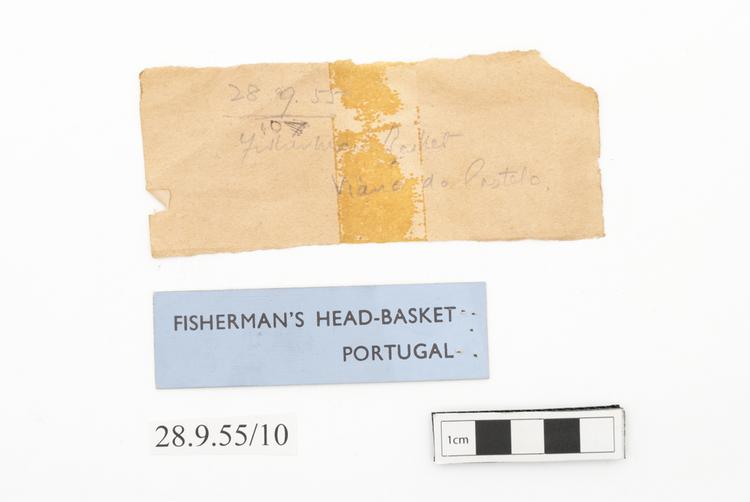 General view of label of Horniman Museum object no 28.9.55/10