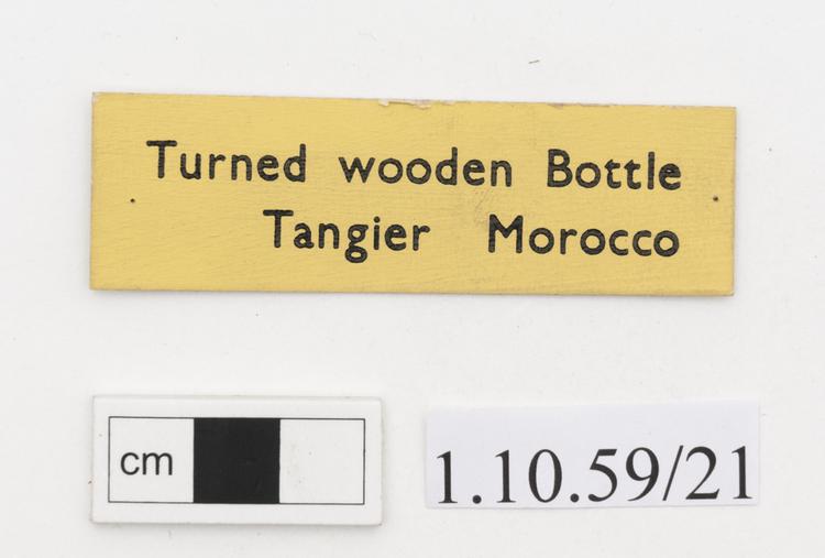 General view of label of Horniman Museum object no 1.10.59/21
