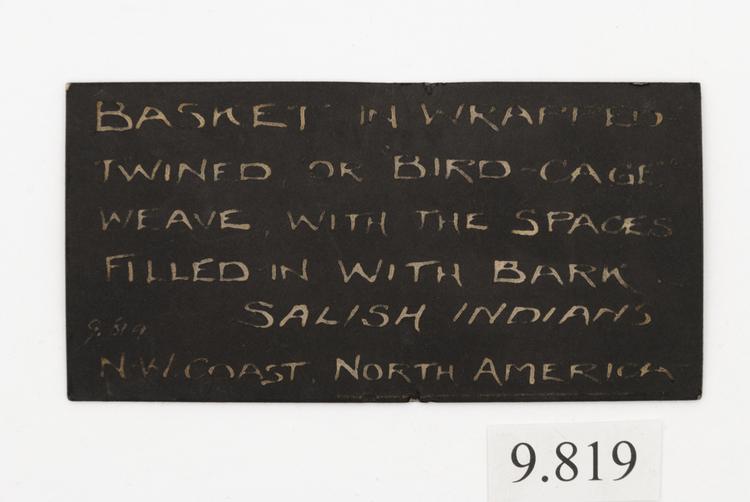 General of label of Horniman Museum object no 9.819