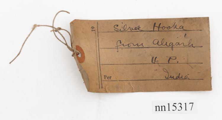 General view of label of Horniman Museum object no nn15317