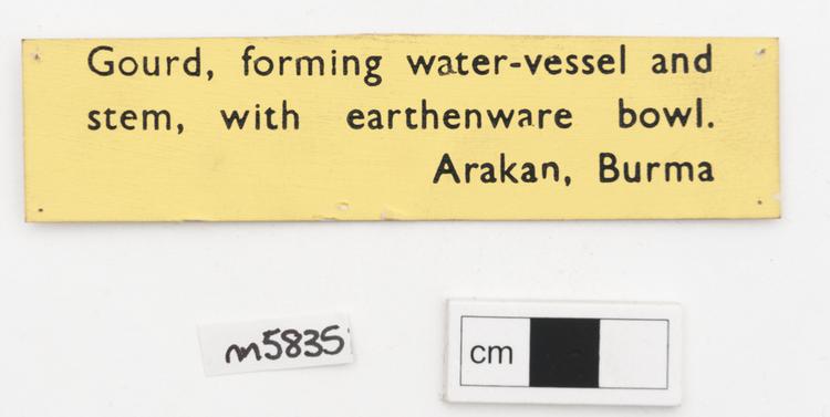 General view of label of Horniman Museum object no nn5835