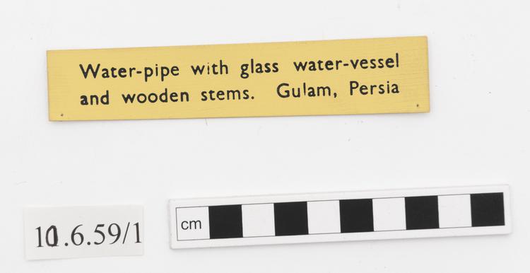 General view of label of Horniman Museum object no 11.6.59/1