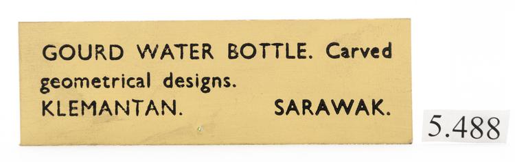 General view of label of Horniman Museum object no 5.488