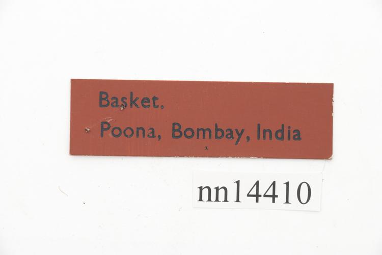 General view of label of Horniman Museum object no nn14410