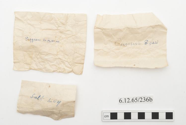 General view of label of Horniman Museum object no 6.12.65/236b