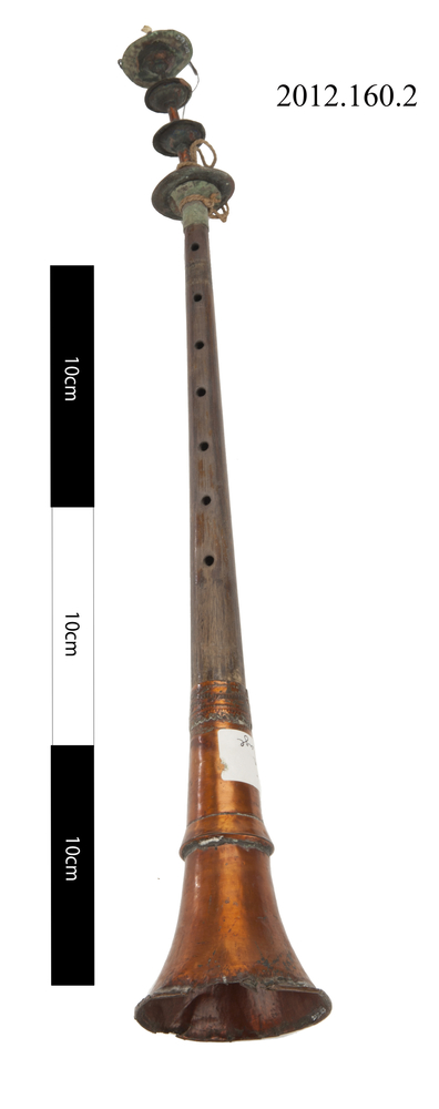 Image of 422.112-7 (Single) reedpipes with double (or quadruple) reeds with conical bore with fingerhole stopping