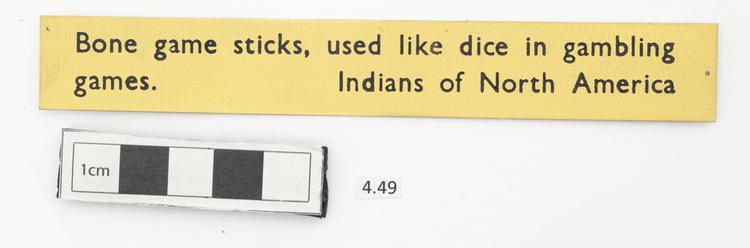General view of label of Horniman Museum object no 4.49