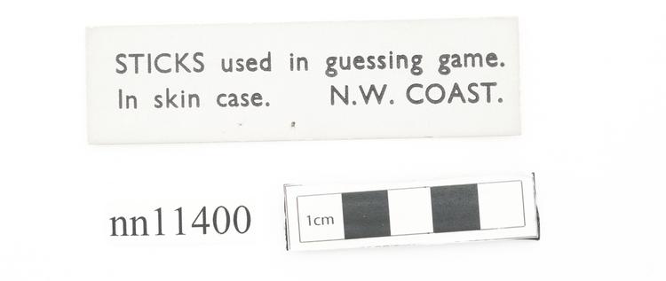General view of label of Horniman Museum object no nn11400