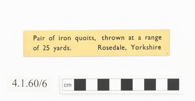 General view of label of Horniman Museum object no 4.1.60/6