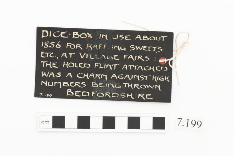 General view of label of Horniman Museum object no 7.199