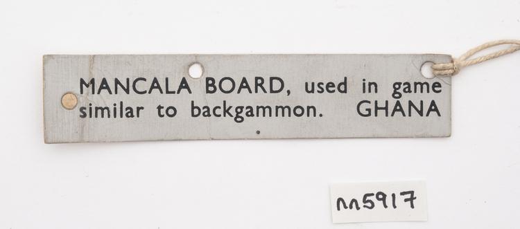 General view of label of Horniman Museum object no nn5917
