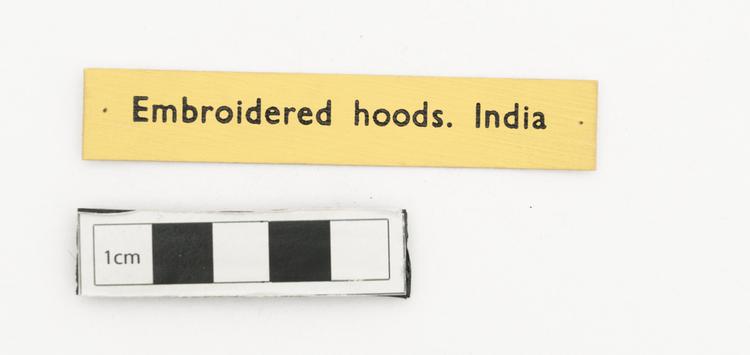 General view of label of Horniman Museum object no nn16192
