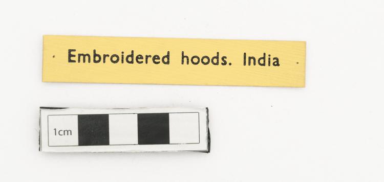 General view of label of Horniman Museum object no nn16193
