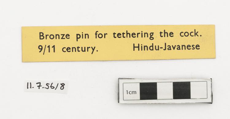 General view of label of Horniman Museum object no 11.7.56/8