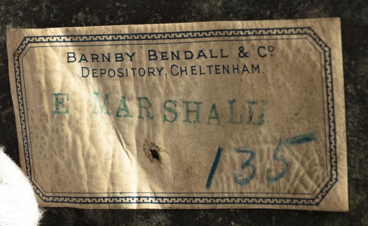 Detail view of label of Horniman Museum object no 1982.179